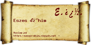 Eszes Áhim névjegykártya